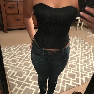 Lace corset with zippered back